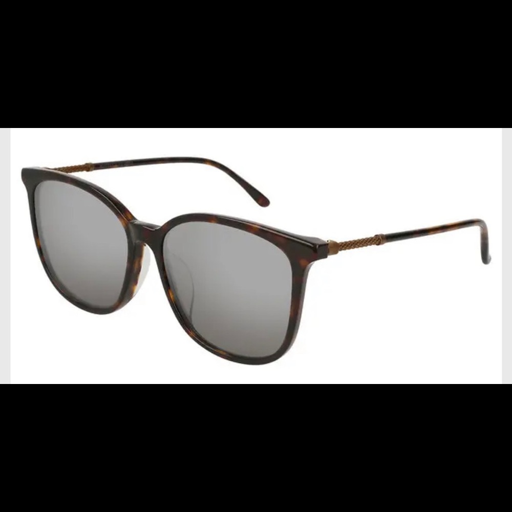 Bottega Veneta Tortoiseshell Frame Sunglasses with Gray Lenses